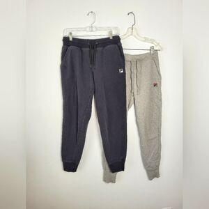 FILA Bundle of Two Sweatpants Gray Black Cozy Loungewear Sporty Athleisure Small